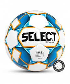 Мяч футбольный Diamond IMS, №5 белый/синий/оранжевый оптом. Производитель, официальный поставщик и дистрибьютор футбольных мячей.