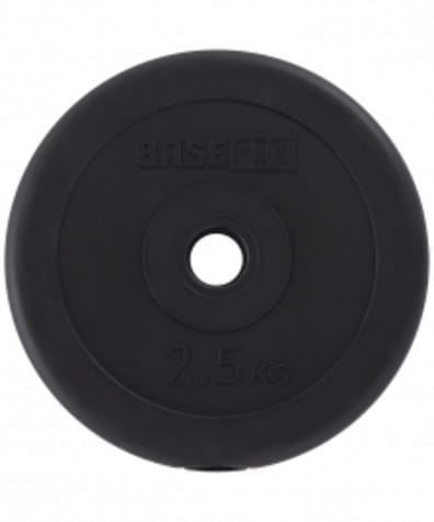 Диск пластиковый BB-203 d=26 мм, черный, 2,5 кг оптом. Производитель, официальный поставщик и дистрибьютор блинов для штанги и гантелей.