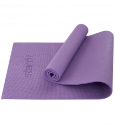 Коврик для йоги и фитнеса FM-104, PVC, 183x61x0,8 см, фиолетовый пастель оптом. Производитель, официальный поставщик и дистрибьютор ковриков для фитнеса.