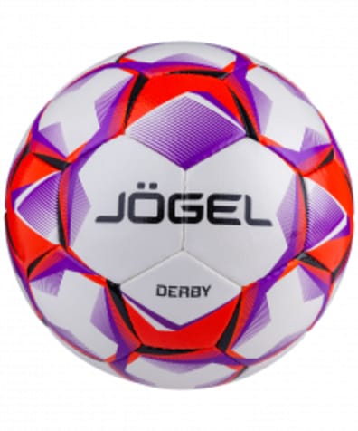 Мяч футбольный Derby №5, белый/фиолетовый/оранжевый оптом. Производитель, официальный поставщик и дистрибьютор футбольных мячей.