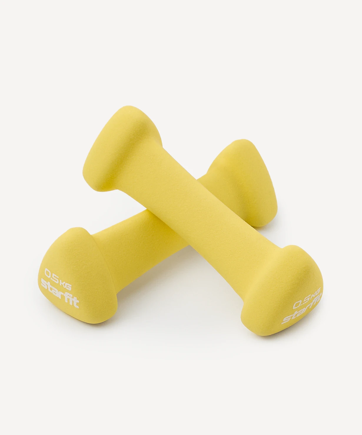 Гантель неопреновая STARFIT DB-205 0,5 кг, желтый, пара