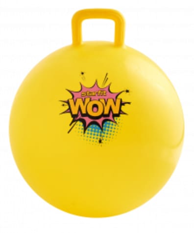 Фитбол детский с ручкой GB-411 антивзрыв, 650 гр, желтый, 55 см оптом. Производитель, официальный поставщик и дистрибьютор мячей-попрыгунов.