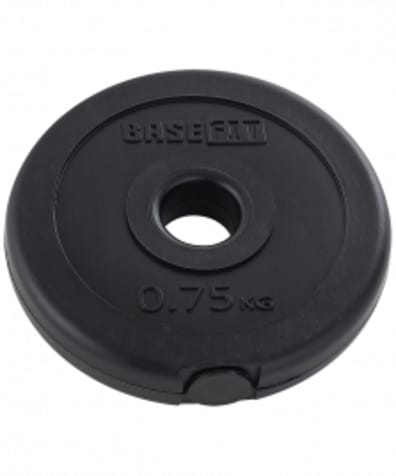 Диск пластиковый BB-203 d=26 мм, черный, 0,75 кг оптом. Производитель, официальный поставщик и дистрибьютор блинов для штанги и гантелей.