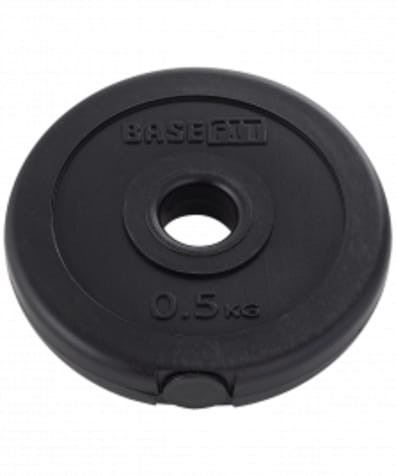 Диск пластиковый BB-203 d=26 мм, черный, 0,5 кг оптом. Производитель, официальный поставщик и дистрибьютор блинов для штанги и гантелей.