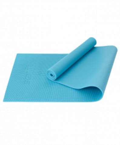 Коврик для йоги и фитнеса FM-101, PVC, 183x61x0,6 см, синий пастель оптом. Производитель, официальный поставщик и дистрибьютор ковриков для фитнеса.