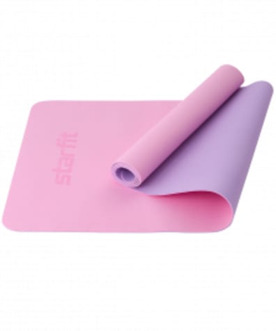 Коврик для йоги и фитнеса FM-201, TPE, 183x61x0,4 см, розовый пастель/фиолетовый пастель оптом. Производитель, официальный поставщик и дистрибьютор ковриков для фитнеса.