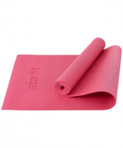 Коврик для йоги и фитнеса FM-101, PVC, 173x61x0,6 см, розовый оптом. Производитель, официальный поставщик и дистрибьютор ковриков для фитнеса.
