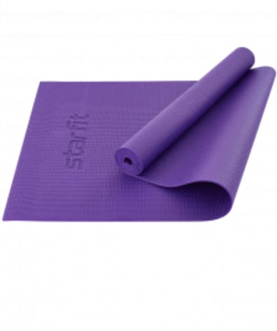Коврик для йоги и фитнеса FM-101, PVC, 173x61x0,4 см, фиолетовый оптом. Производитель, официальный поставщик и дистрибьютор ковриков для фитнеса.